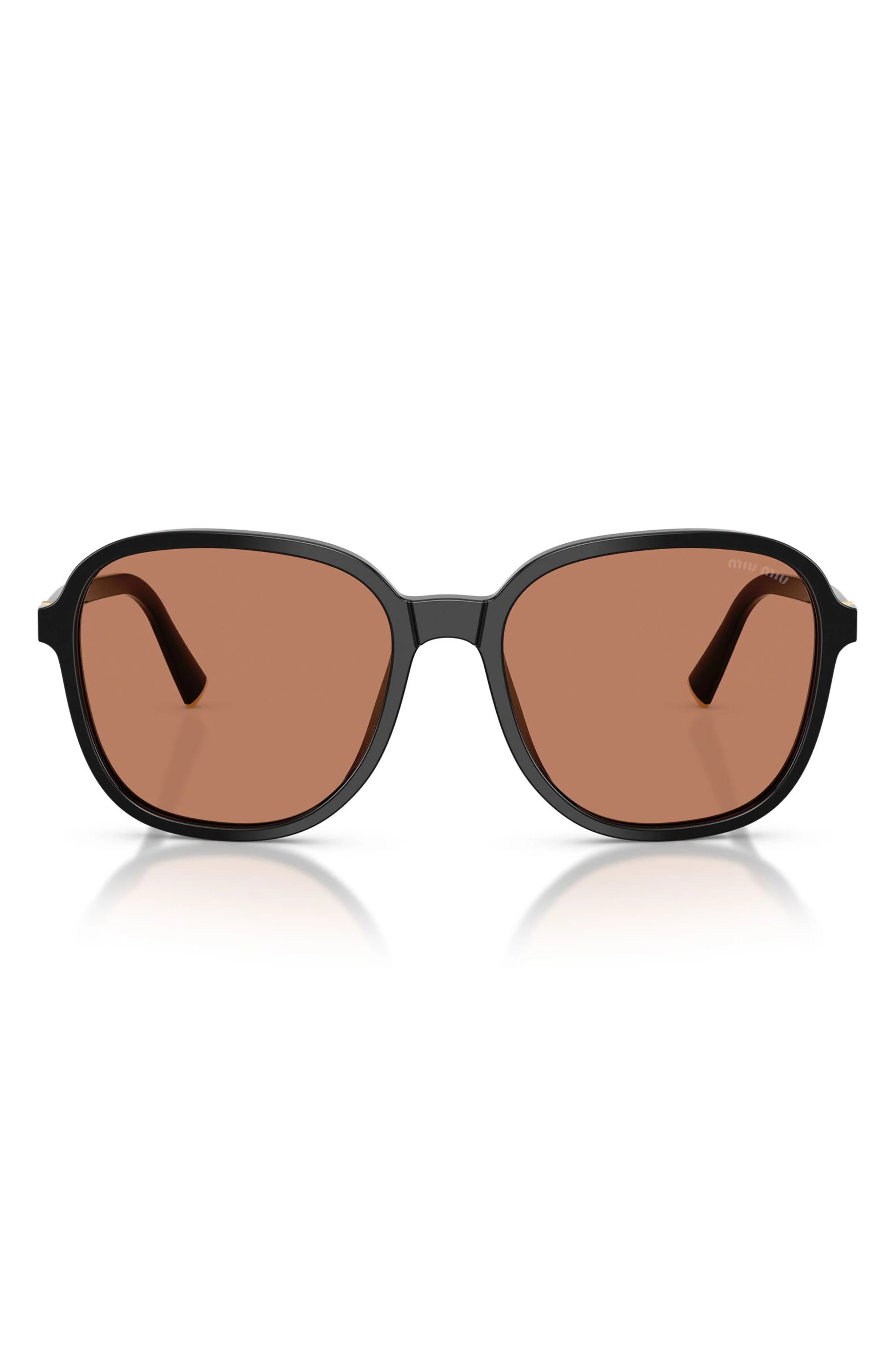 Miu Miu 58mm Polarized Pillow Sunglasses in Black /Brown at Nordstrom - 1