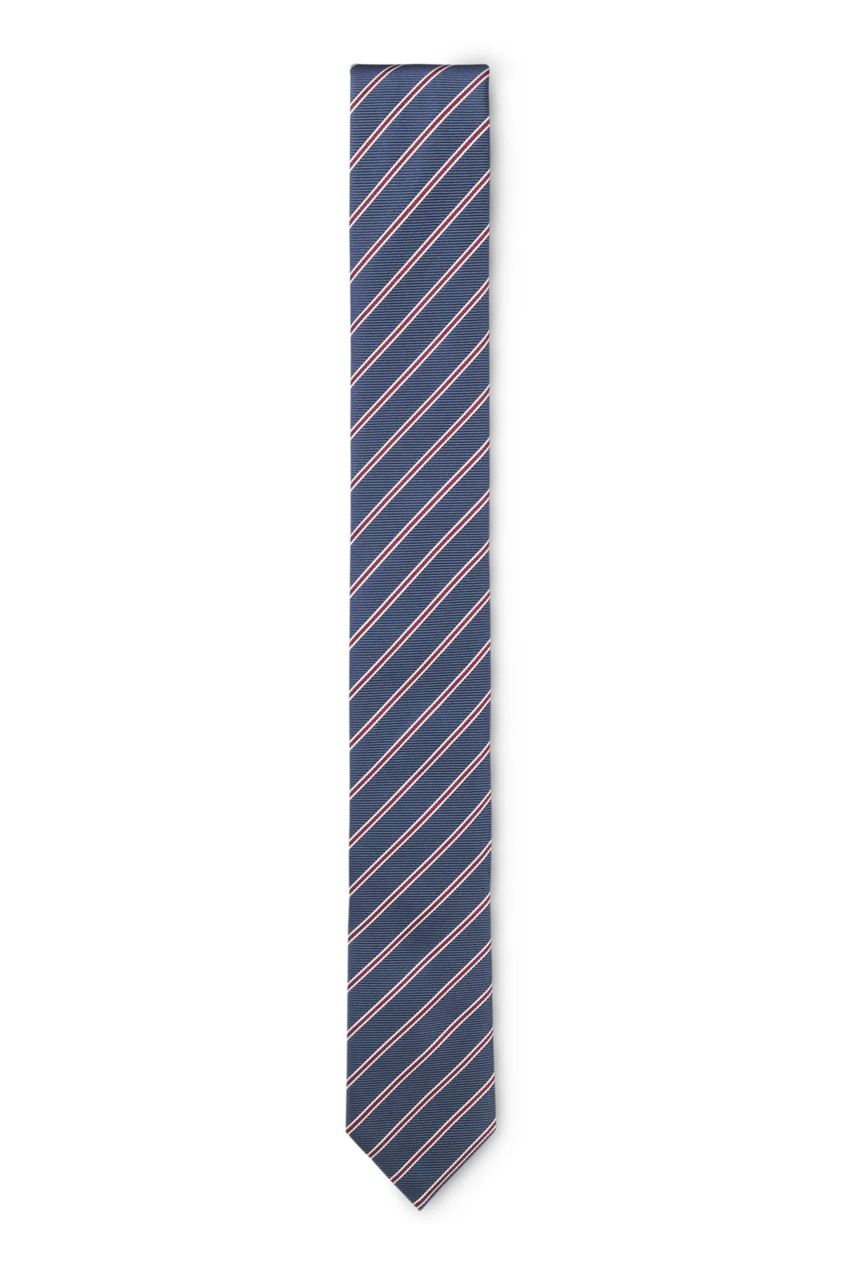 DIAGONAL-STRIPE TIE IN SILK - 1