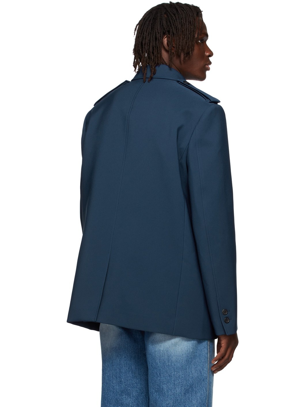 Navy Regular Collar Jacket - 3