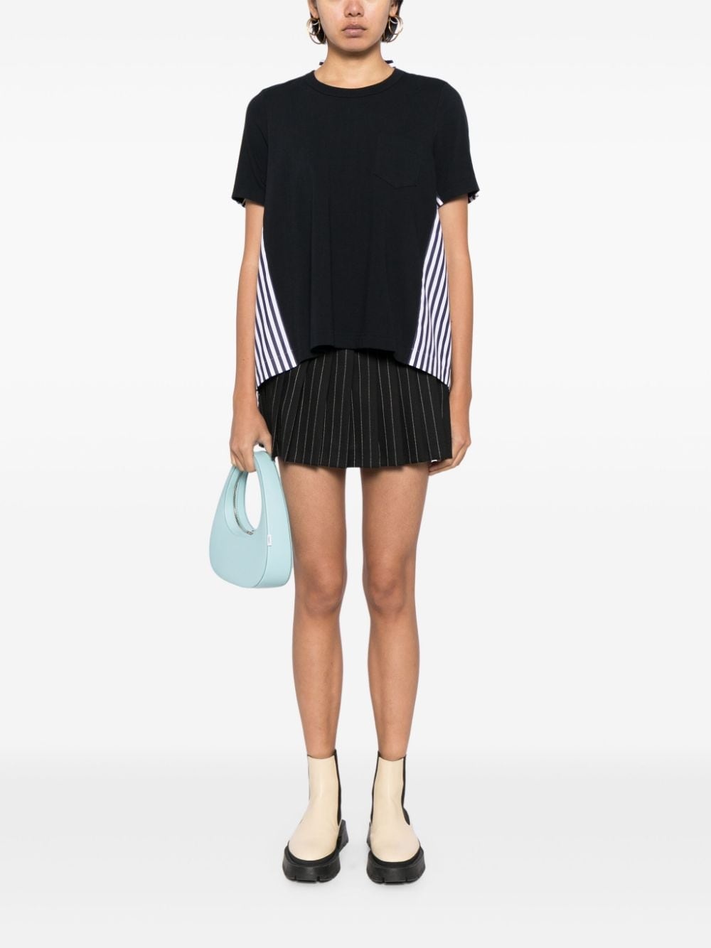 panelled cotton T-shirt - 2