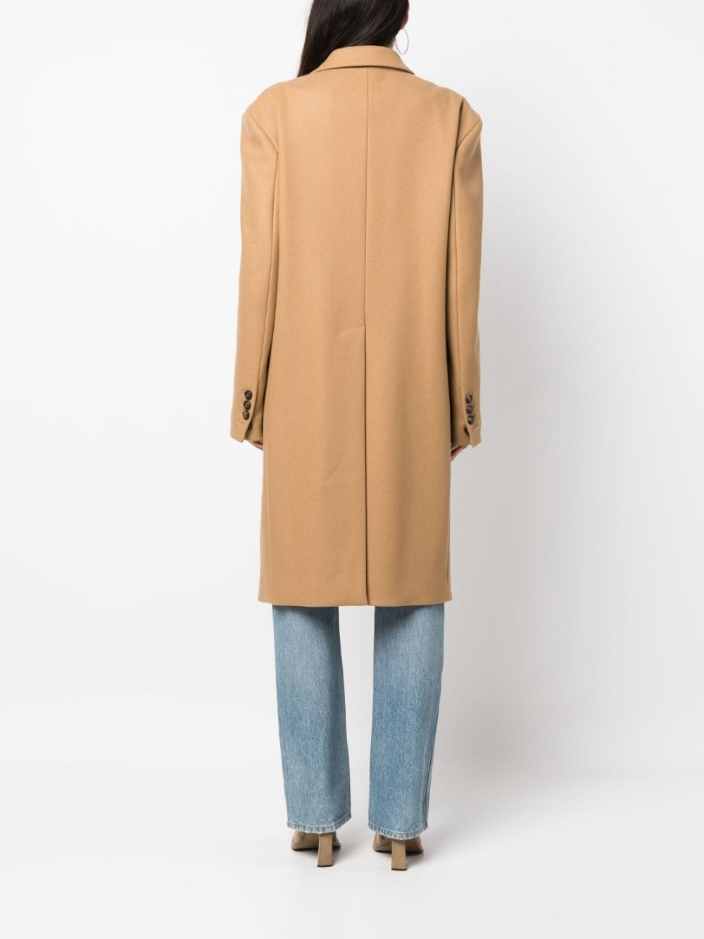 double-breasted long-sleeve trench coat - 4
