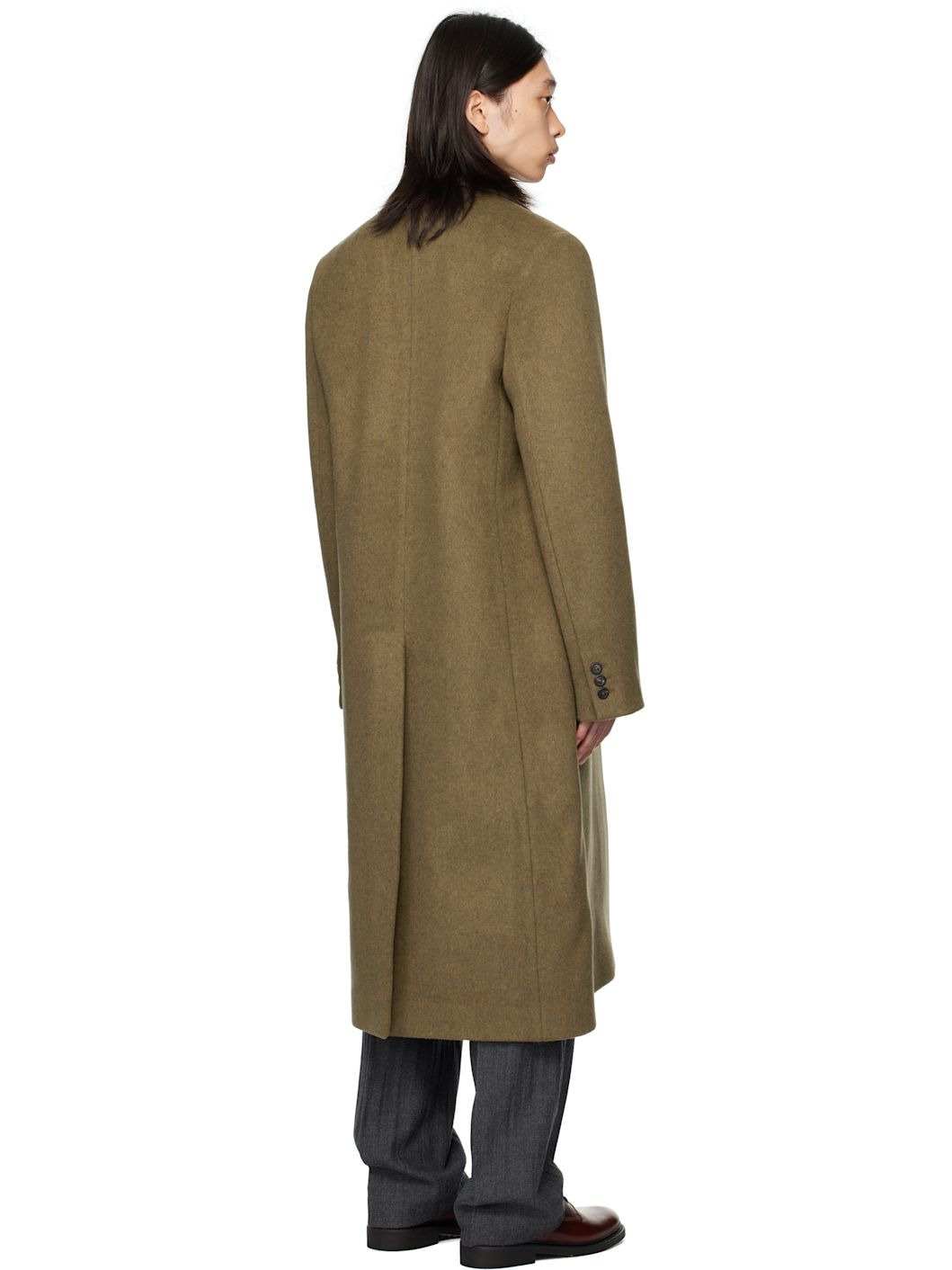 Khaki Robe Over Coat - 3