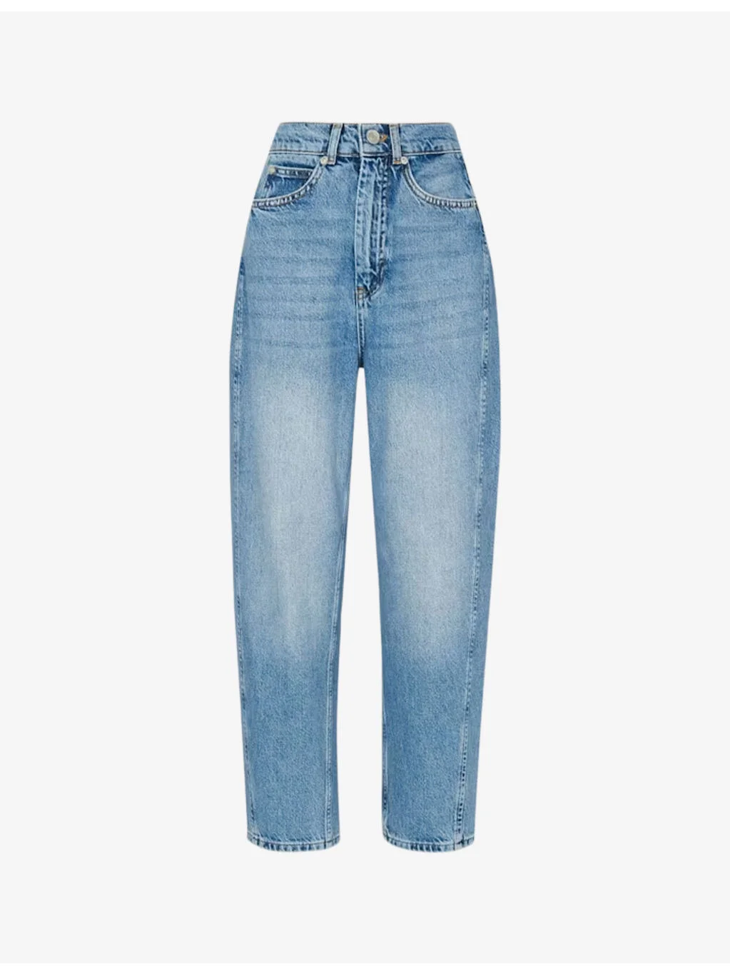 Authentic barrel-leg mid-rise denim jeans - 1