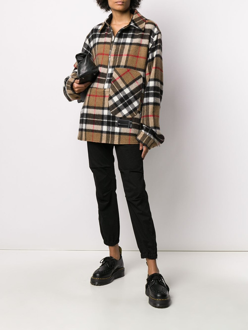 checked half-zip wool shirt 3