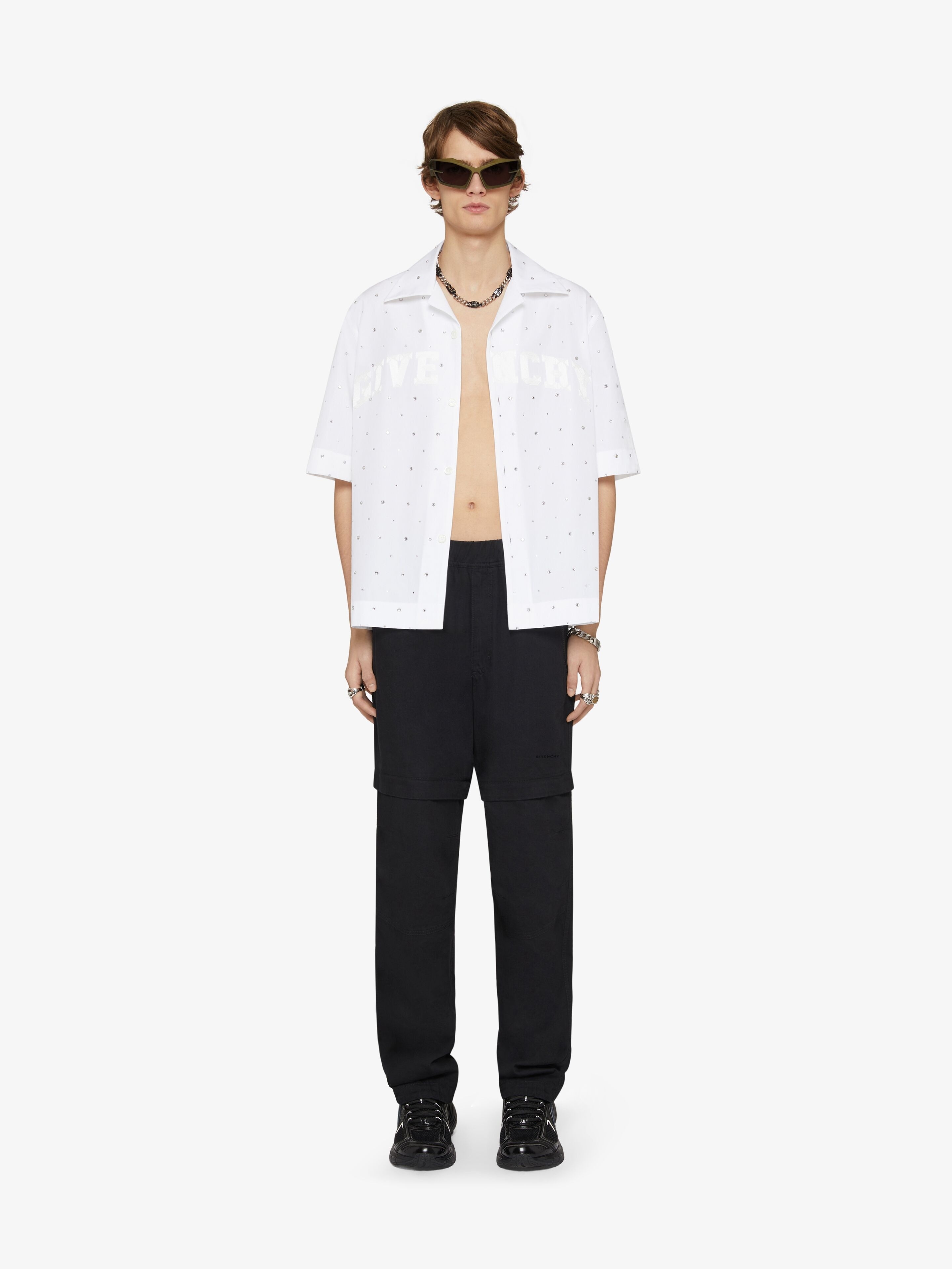 GIVENCHY COLLEGE BOXY FIT HAWAIIAN SHIRT IN POPLIN WITH STUDS - 2