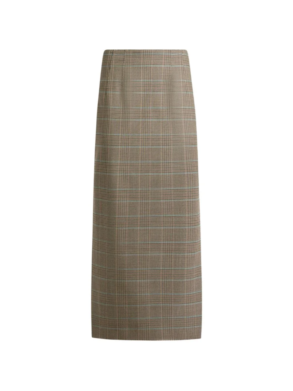stretch wool midi skirt with Prince of Wales motif - 1