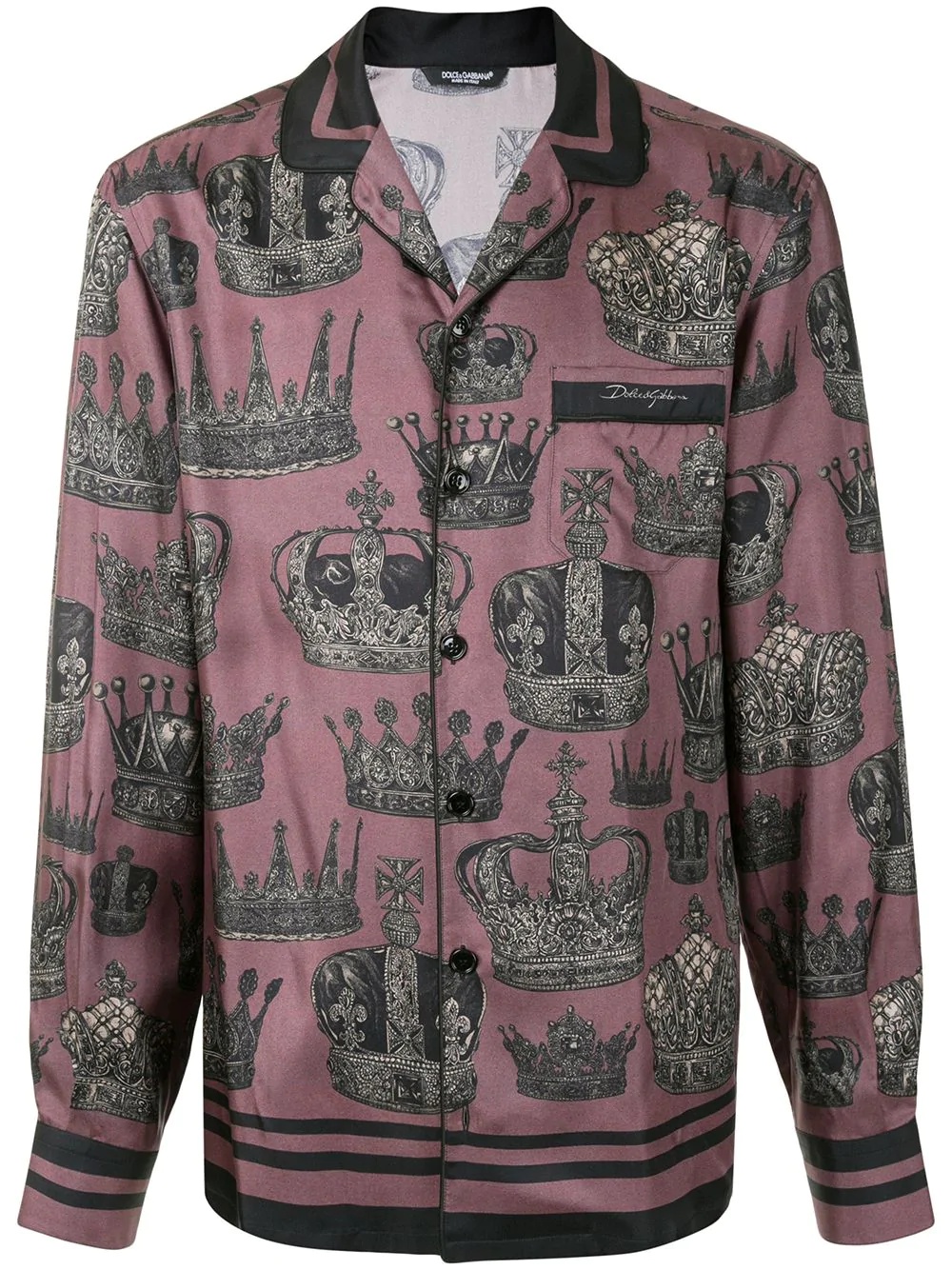 crown print pyjama shirt - 1