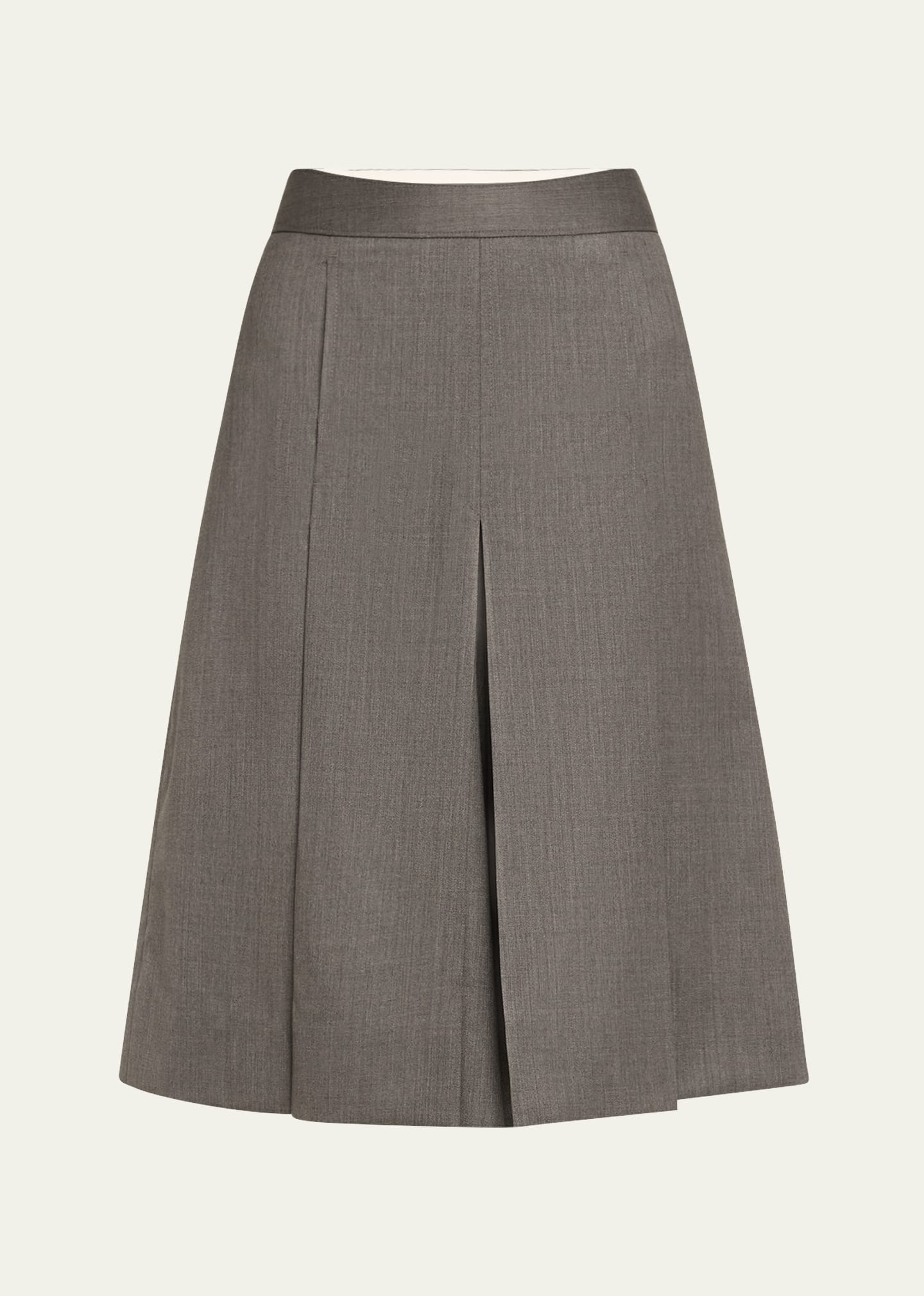 Pleated Stretch Wool Culottes - 1