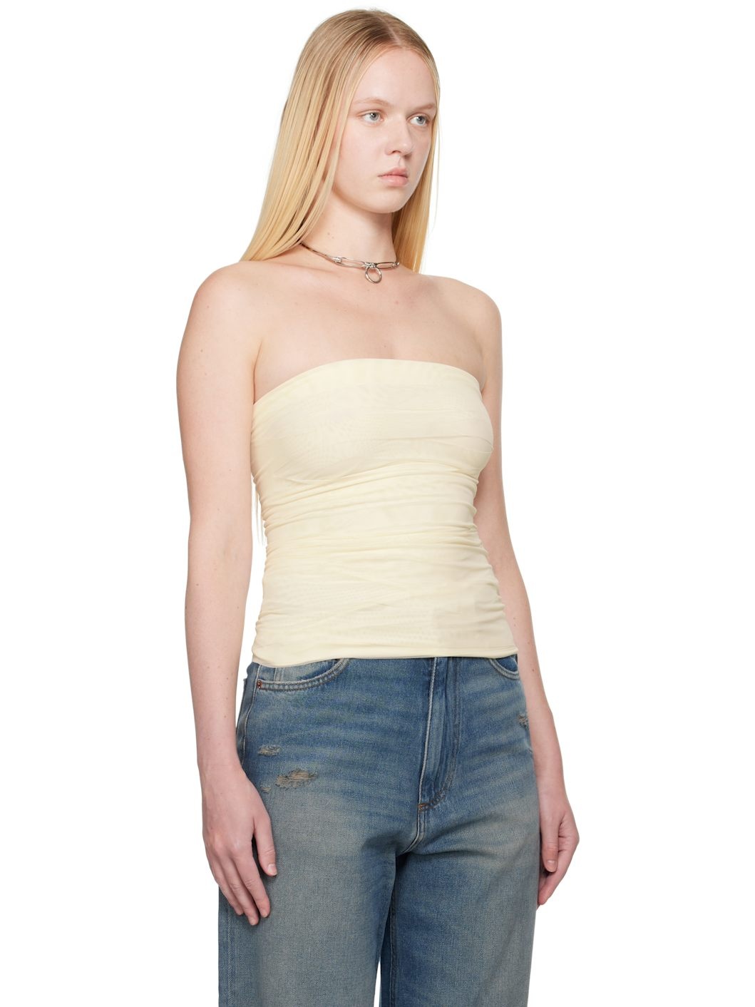 Off-White Mesh Tube Top - 2