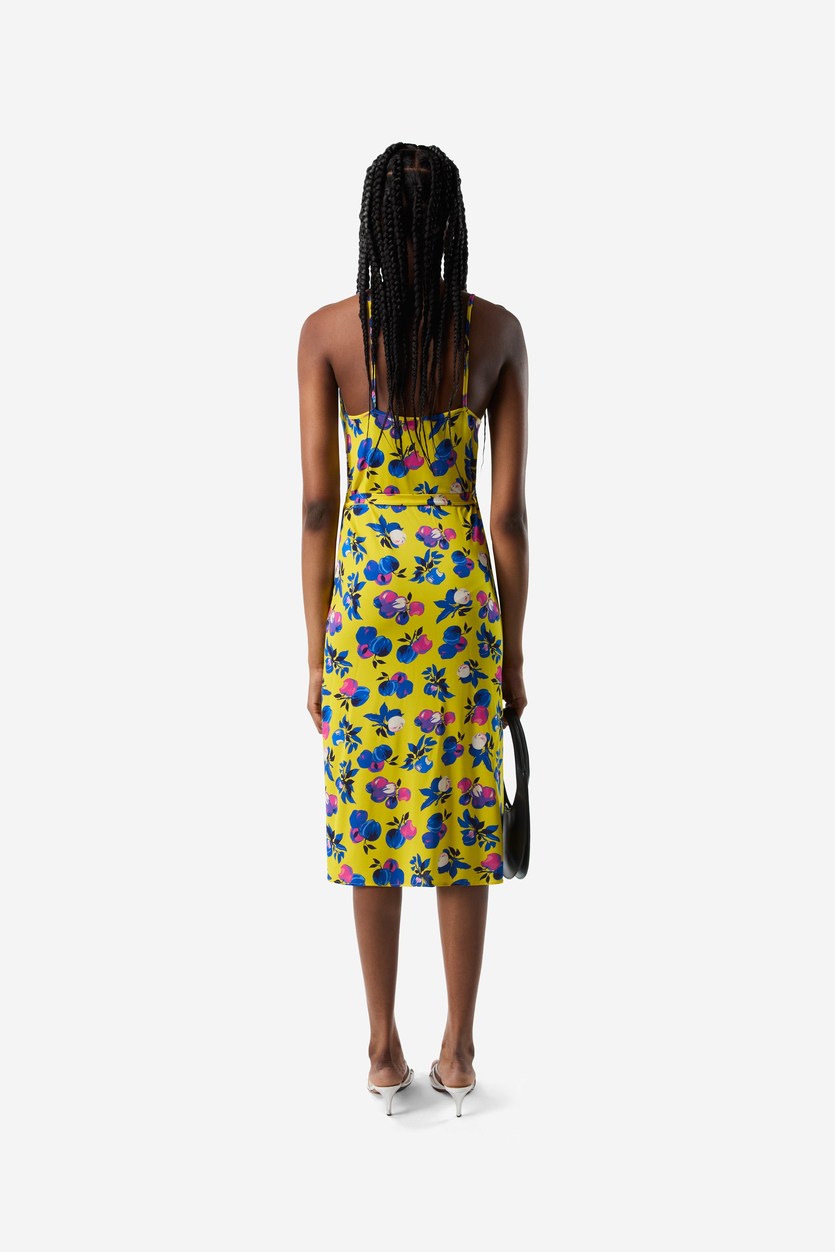 C-Logo Print Wrap Slip Dress - 4