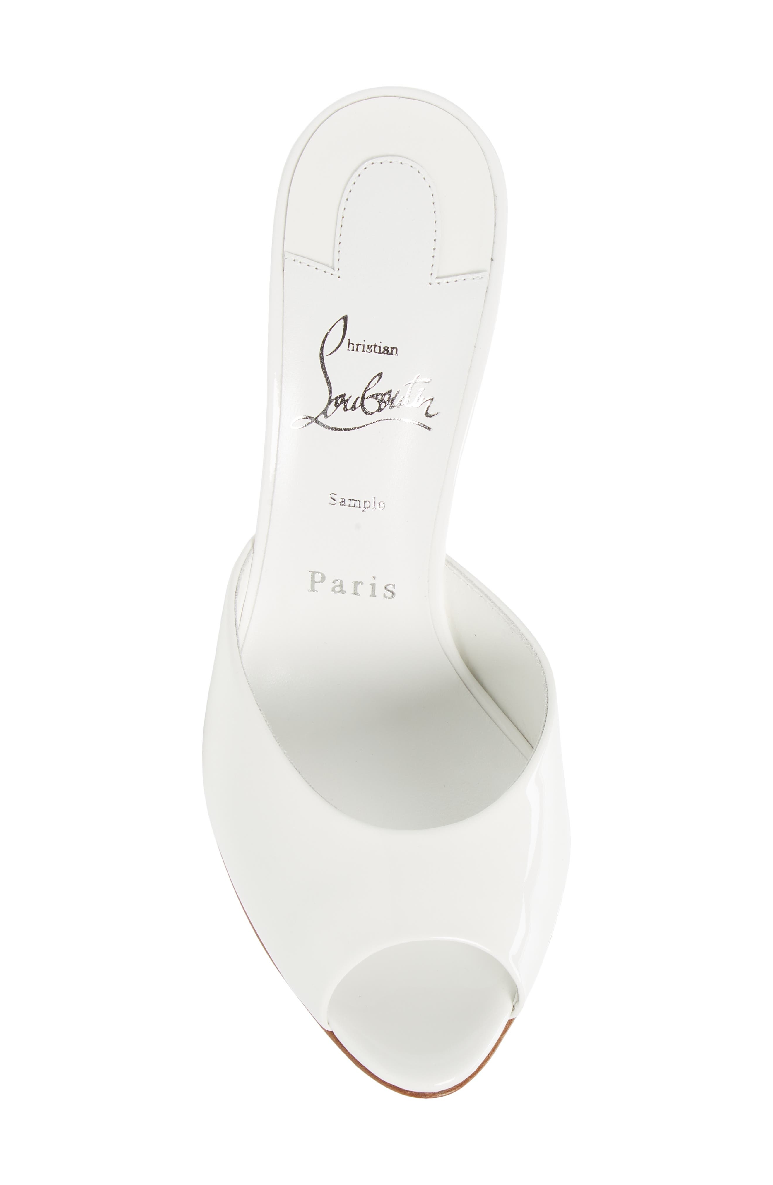 Christian Louboutin Me Dolly Peep Toe Slide Sandal in W302 Bianco at Nordstrom - 5