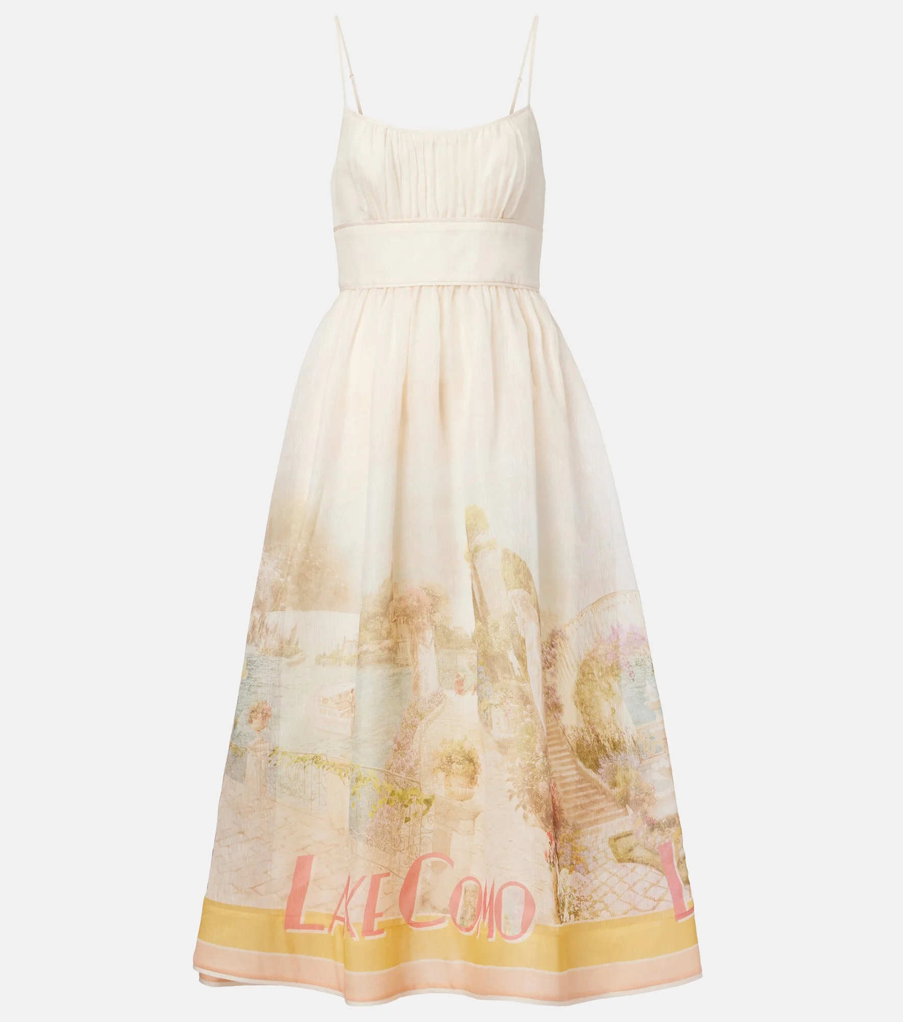 Como printed linen and silk midi dress - 1