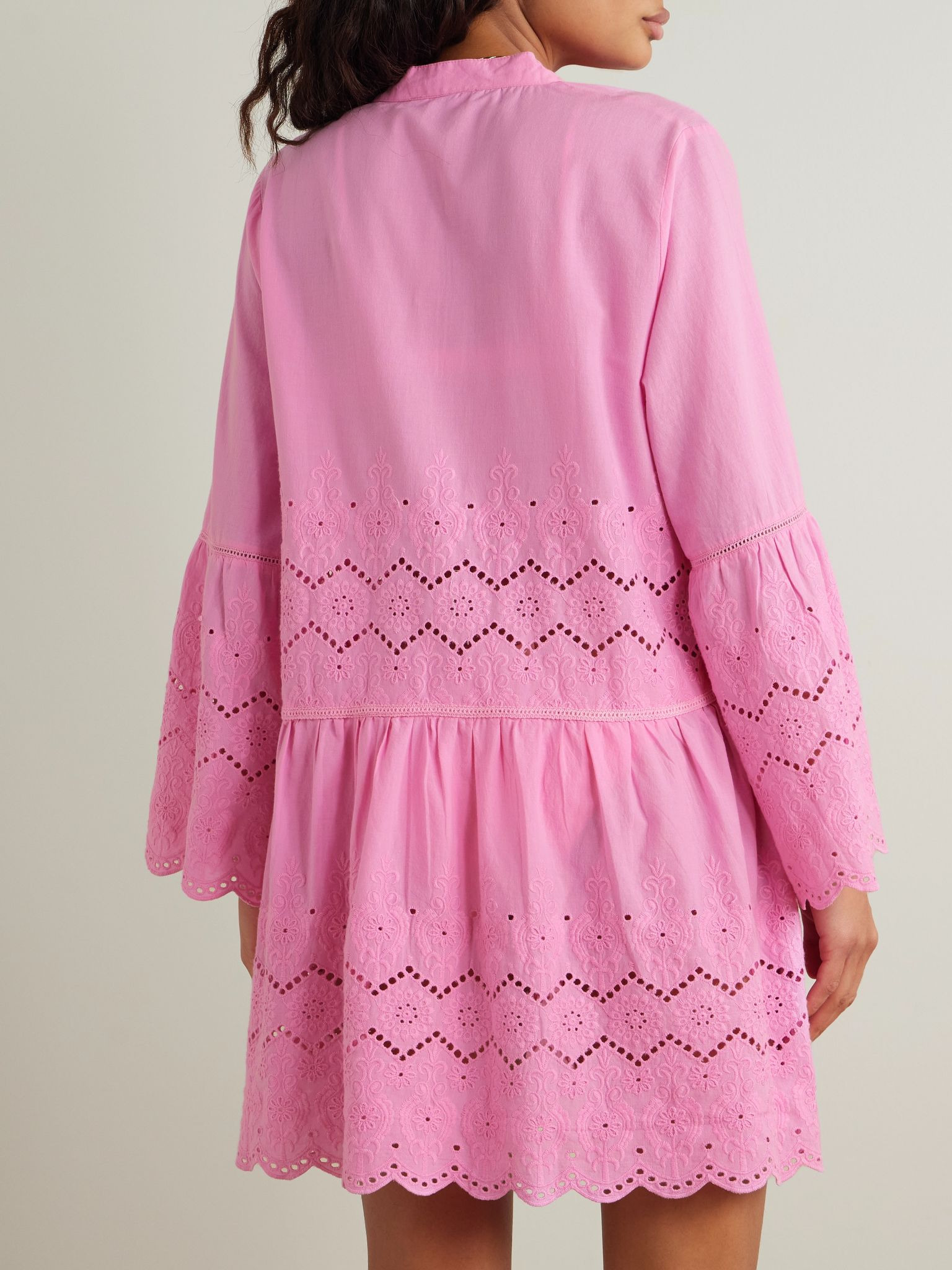 Sebenna broderie anglaise cotton kaftan Pink - 3