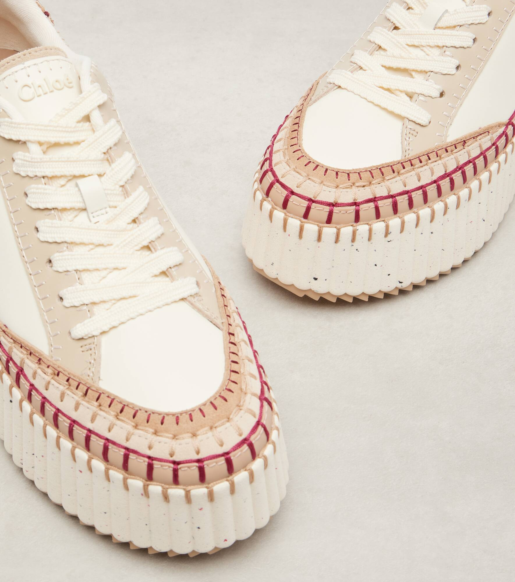 Nama suede-trimmed leather platform sneakers - 5