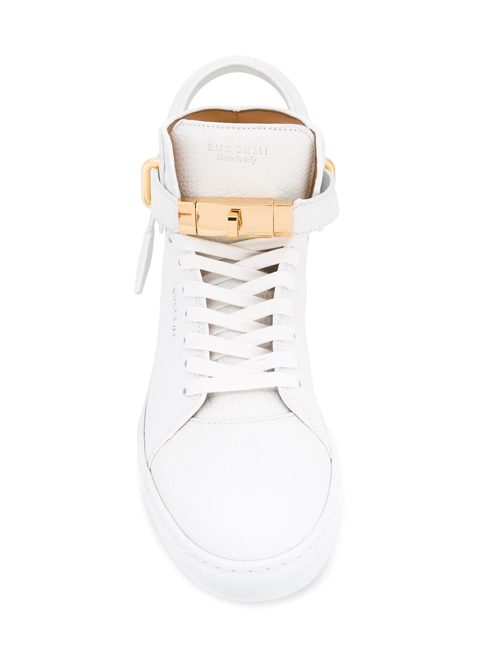 padlock leather mid-top sneakers - 4