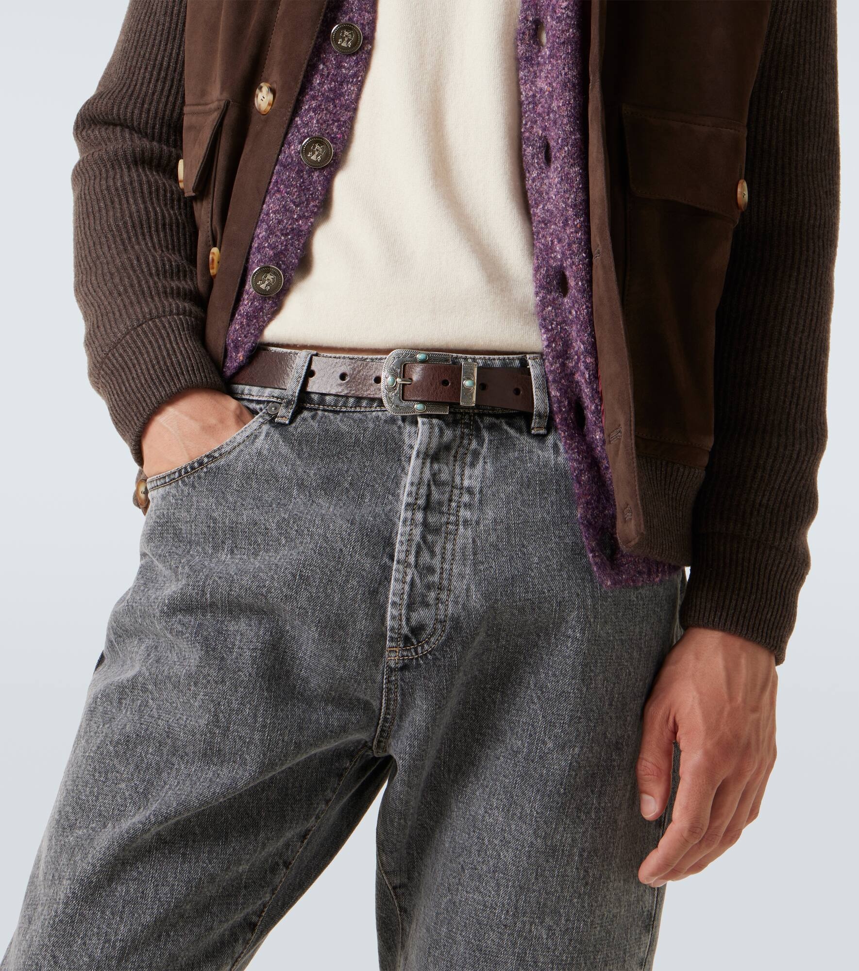 Embellished leather belt - 2