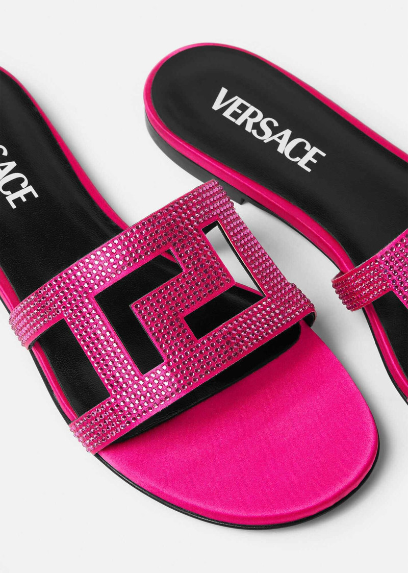 VERSACE Greca Maze Crystal Flat Sandals outlook