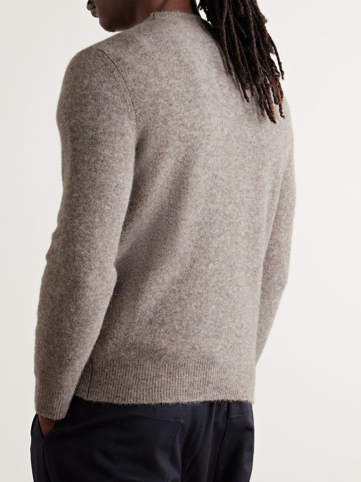 Brushed Alpaca-Blend Sweater Taupe - 3