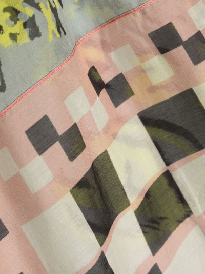 Diesel semi-sheer abstract-print logo scarf outlook