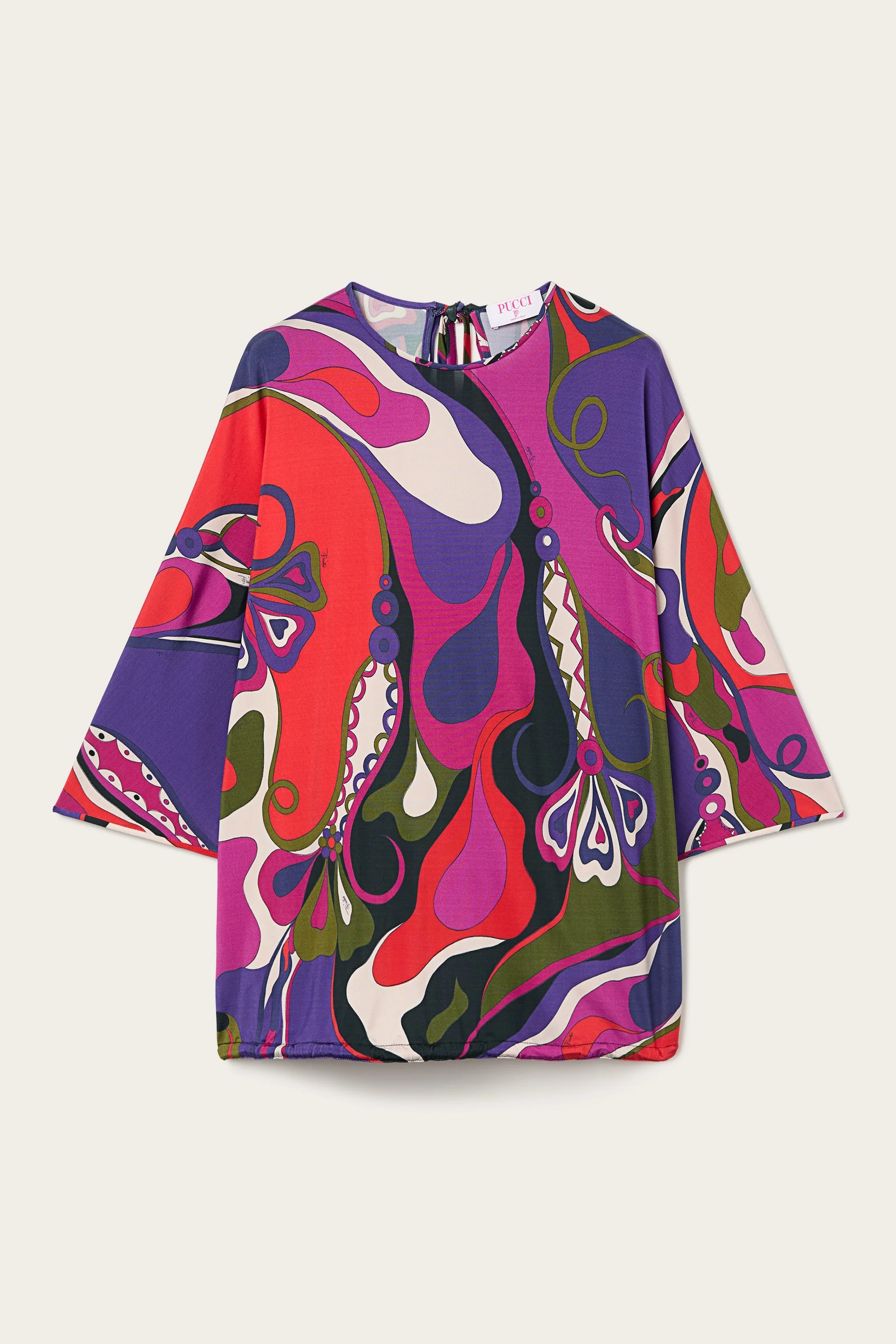 ORCHIDEE PRINT CAPE BLOUSE - 1