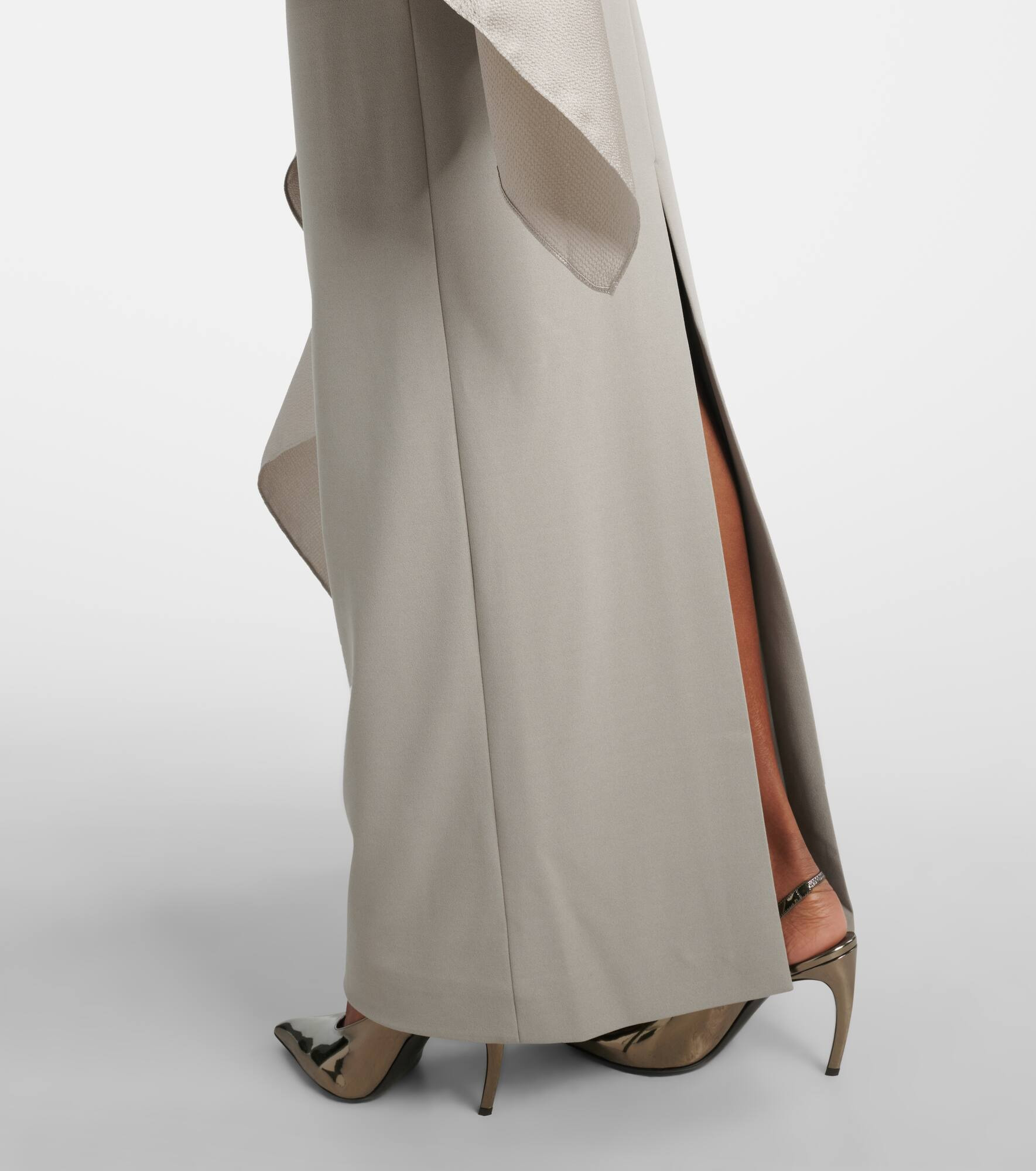 Rosalia draped satin-trimmed gown - 5