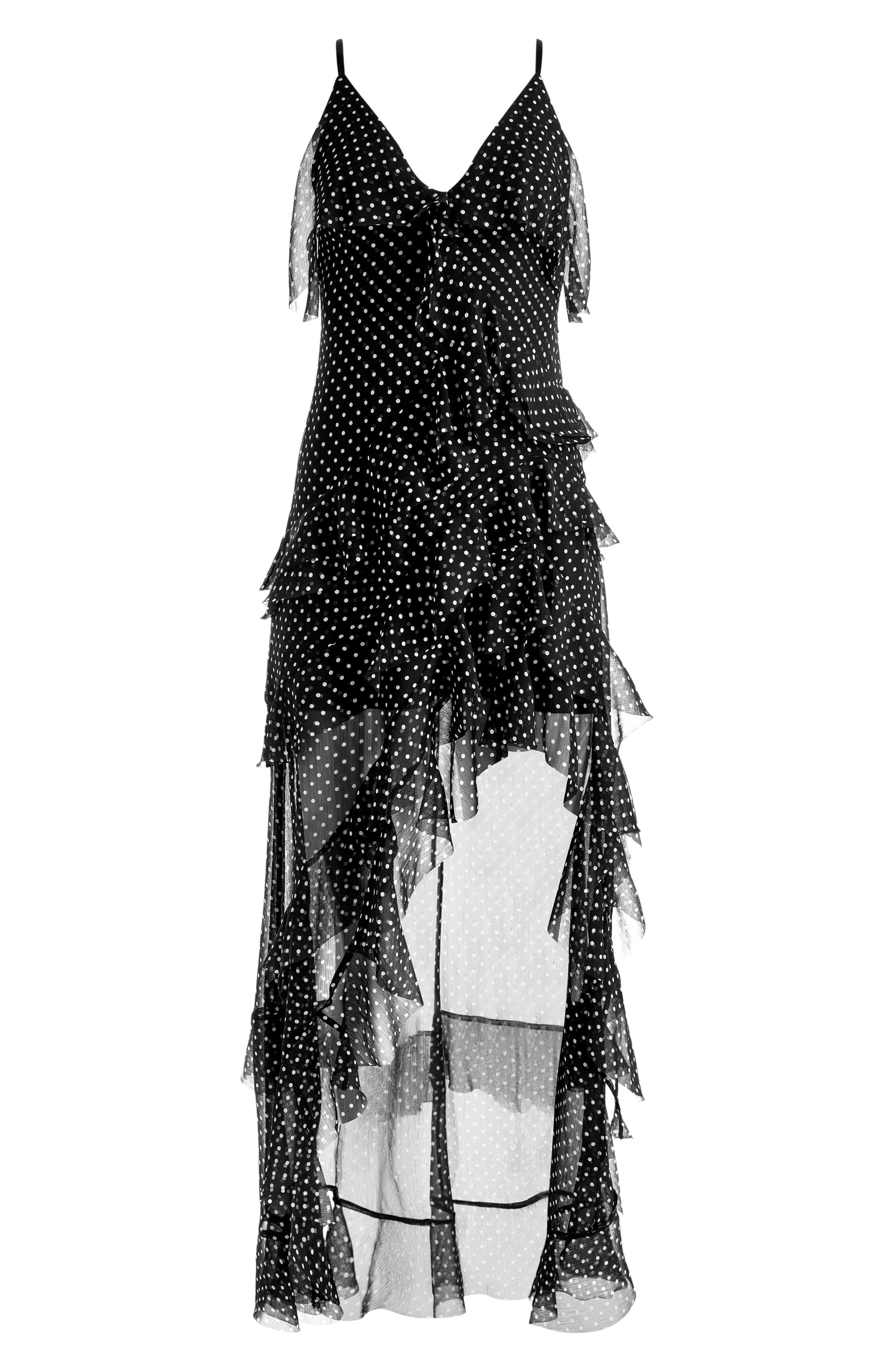 Alice + Olivia Laverne Lace Up Back Asymmetric Ruffle Maxi Dress in Tbd - 5