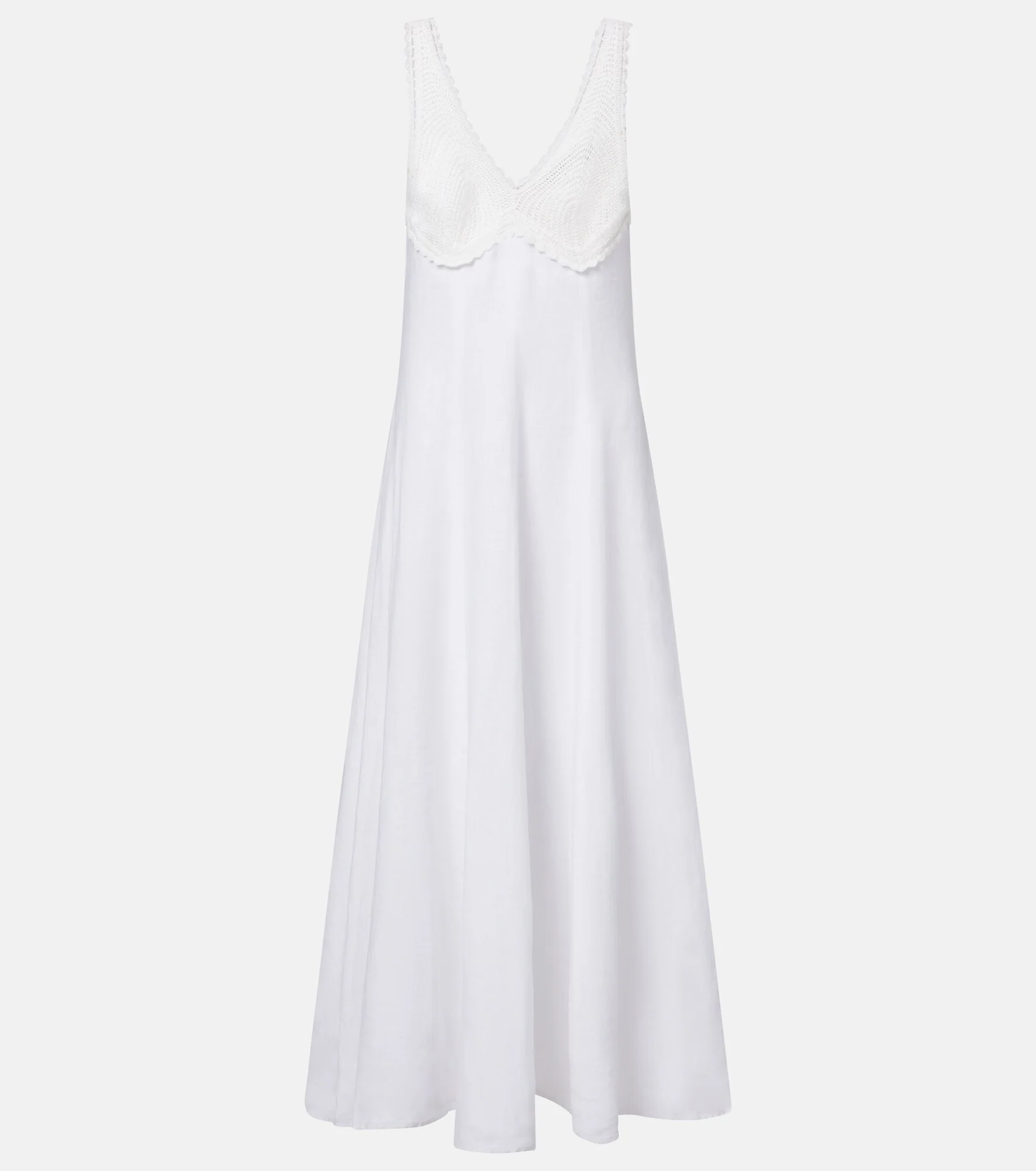 Crocheted linen midi dress - 1