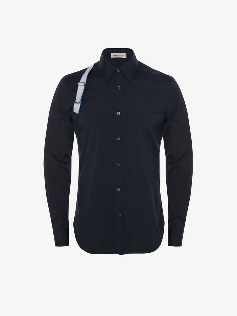 Alexander Mcqueen Signature Harness Shirt in Ink Blue 1