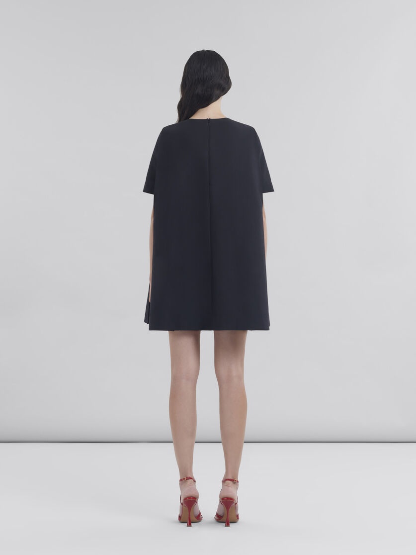 SHORT BLACK FLARED DRESS WITH MARNI SYMBOL - 3