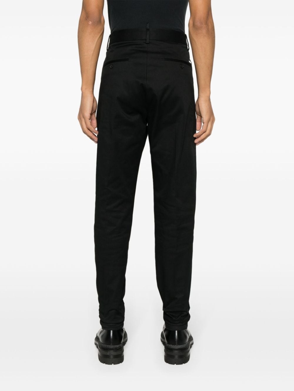 cotton tailored straight-leg trousers - 4