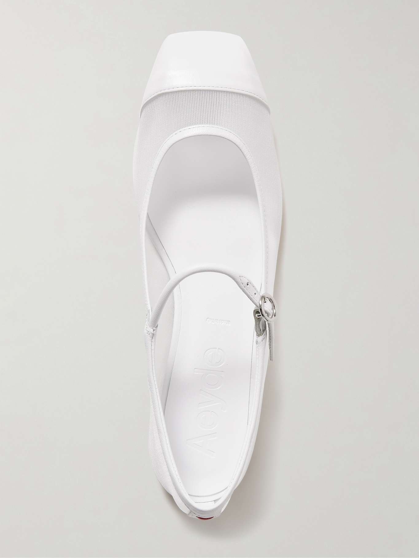 Uma mesh and leather Mary Jane flats White - 5