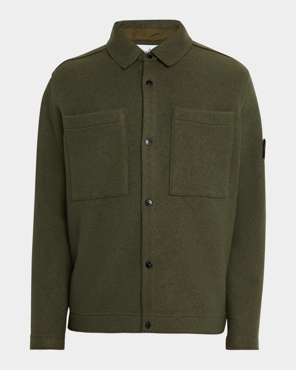 Men's Wool Blend Snap Front Overshirt - 1