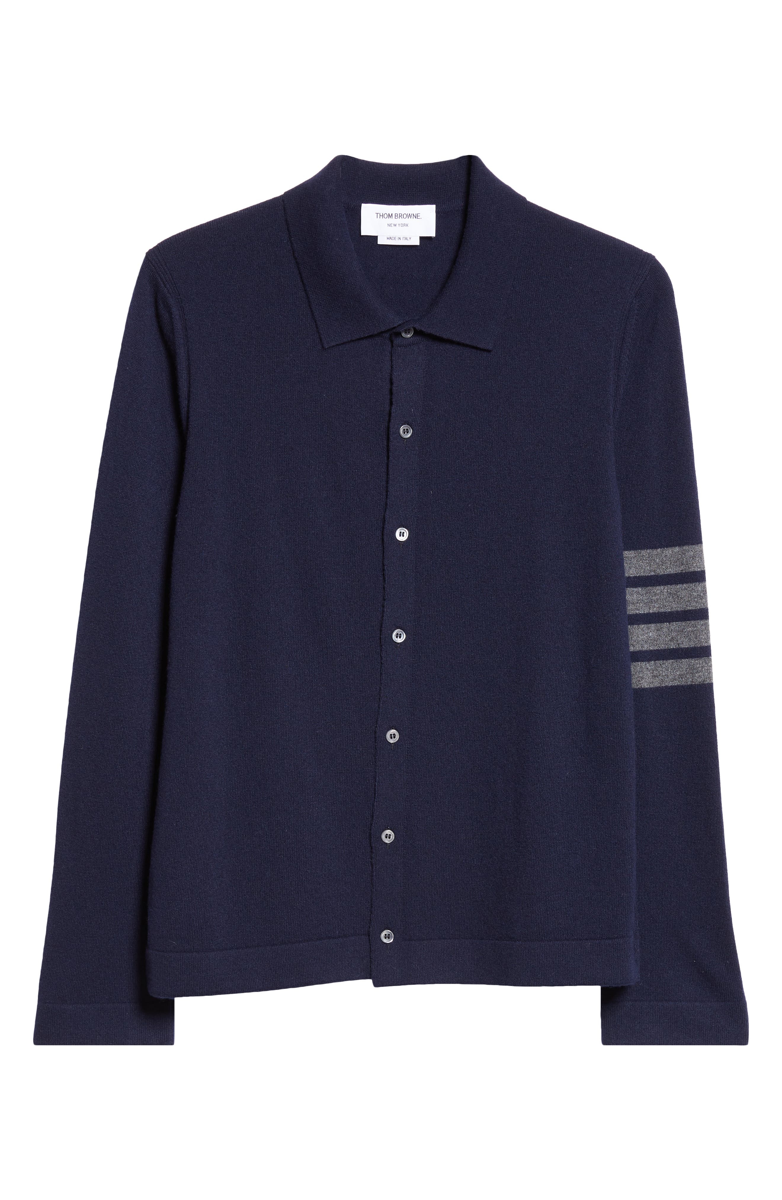 Thom Browne 4-Bar Cashmere Polo Cardigan in Navy at Nordstrom - 5