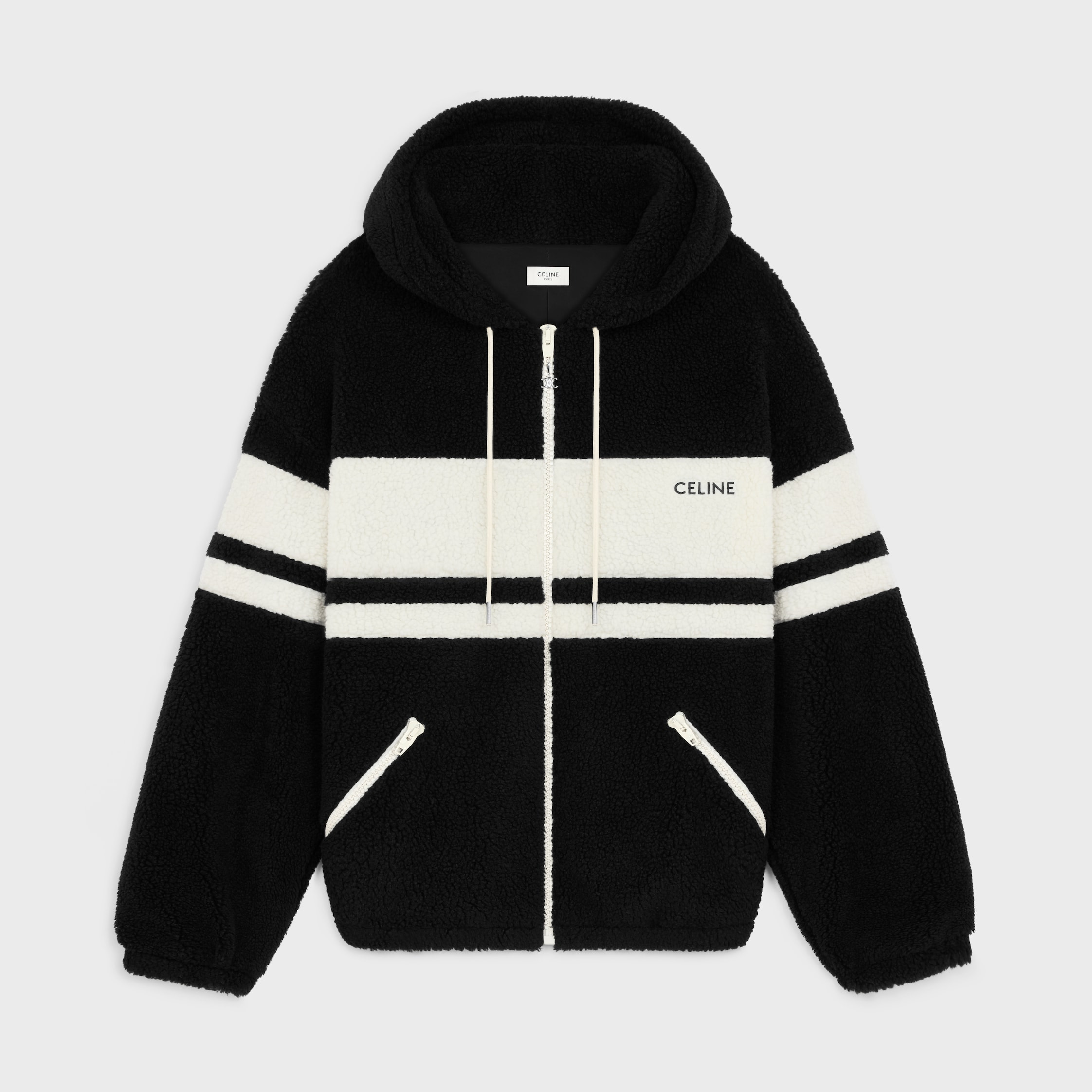 celine hooded jacket in jersey fleece - 1