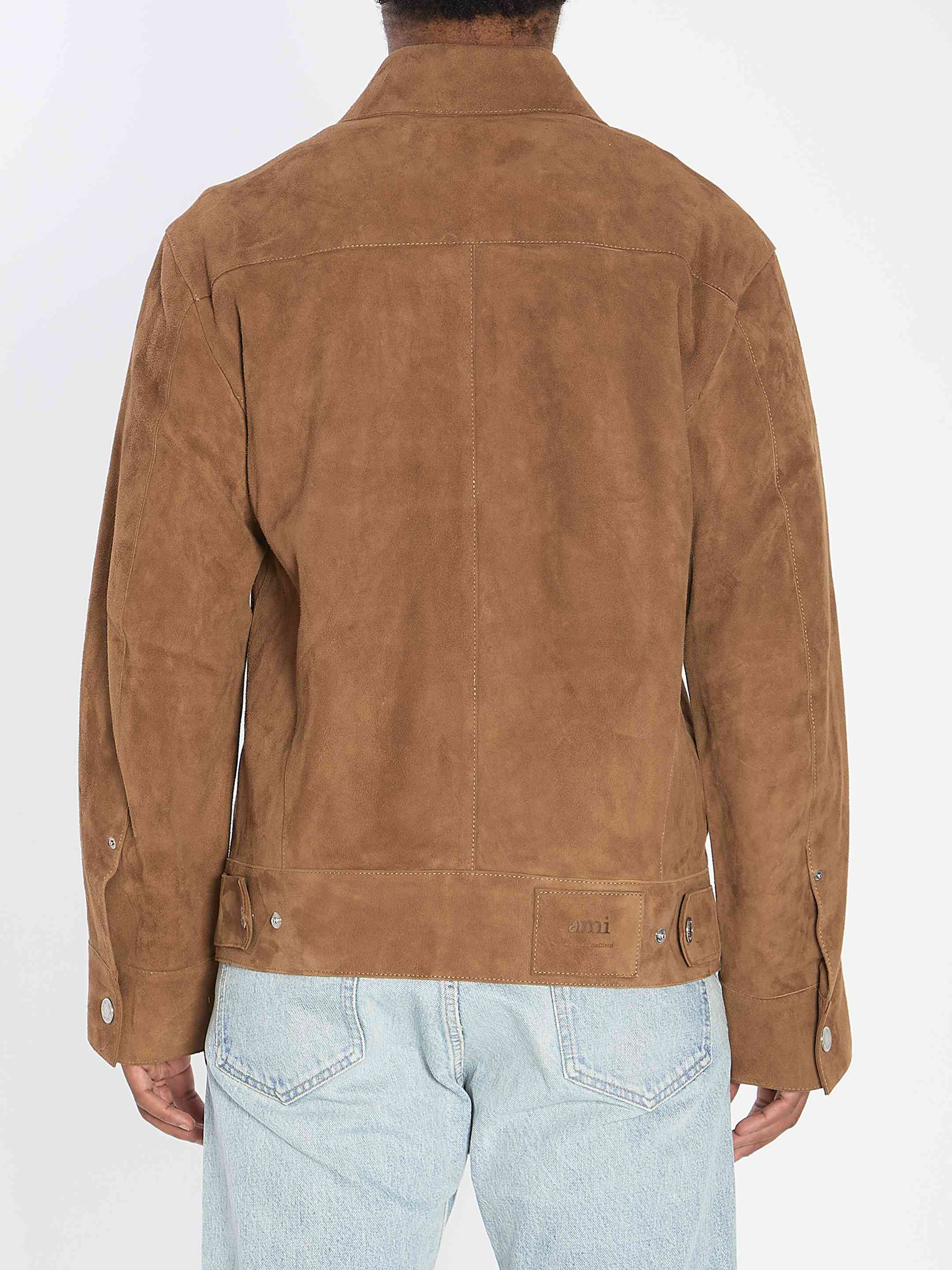 Ami Paris Men Suede Jacket - 4