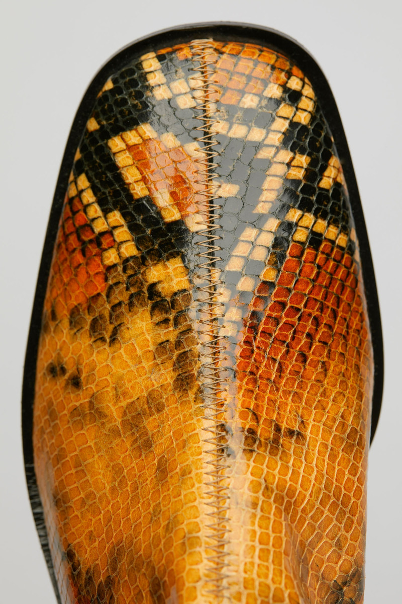 Python leather boots orange/black 6