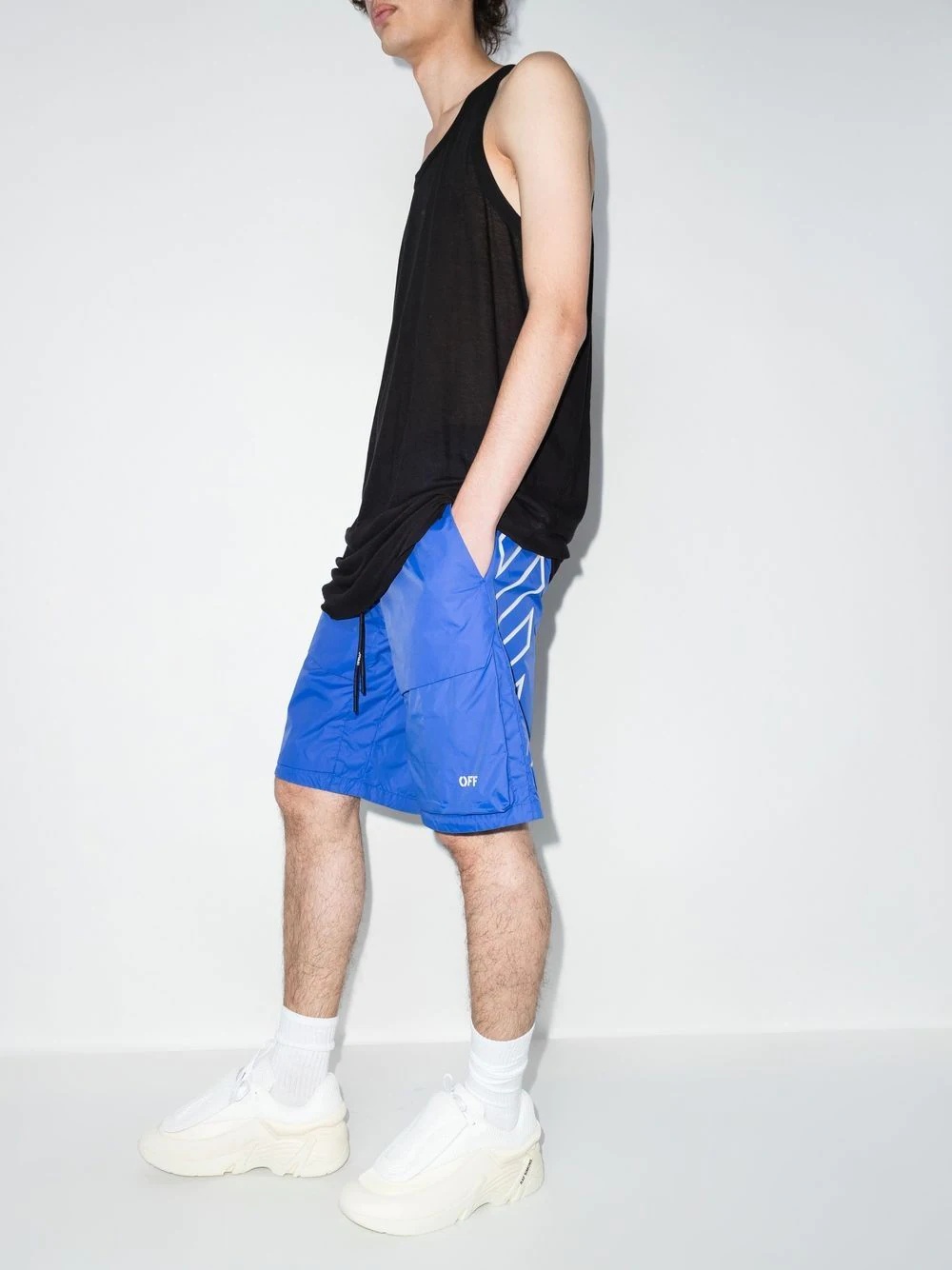 logo-print track shorts - 4