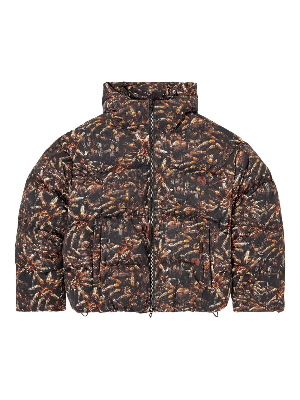 tarantulas-print hooded padded jacket - 1