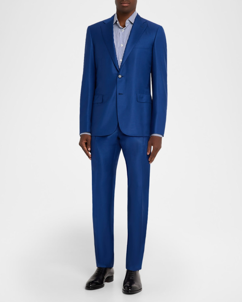 Brioni Men's Solid Blue Classic Suit outlook