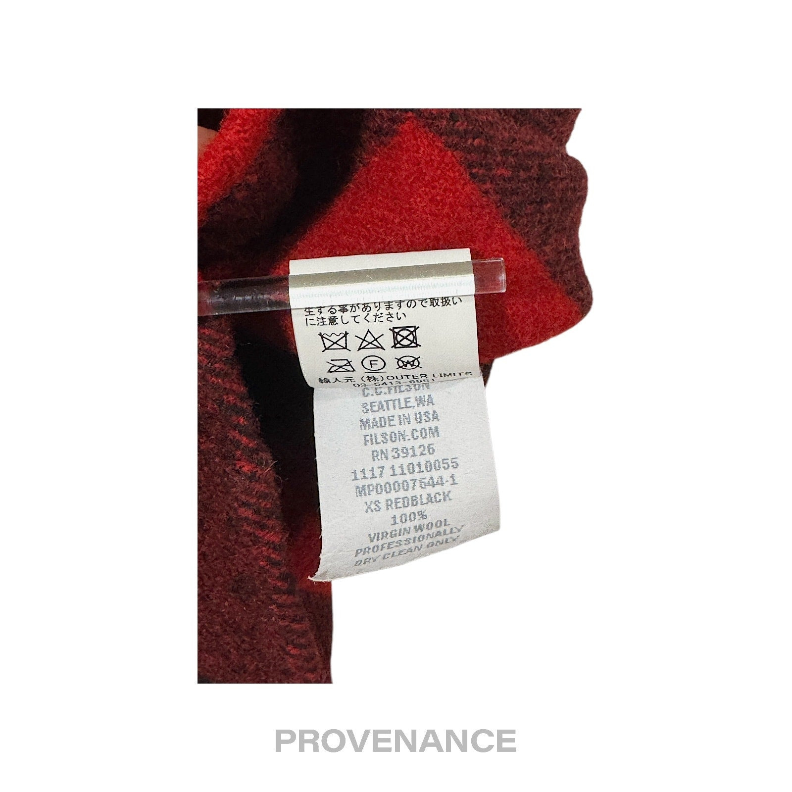 Filson Mackinaw Wool Vest - Red Black Plaid XS - 6