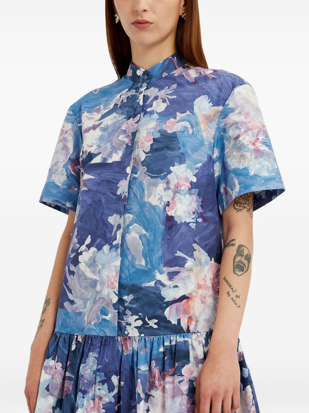 floral-print midi dress - 4