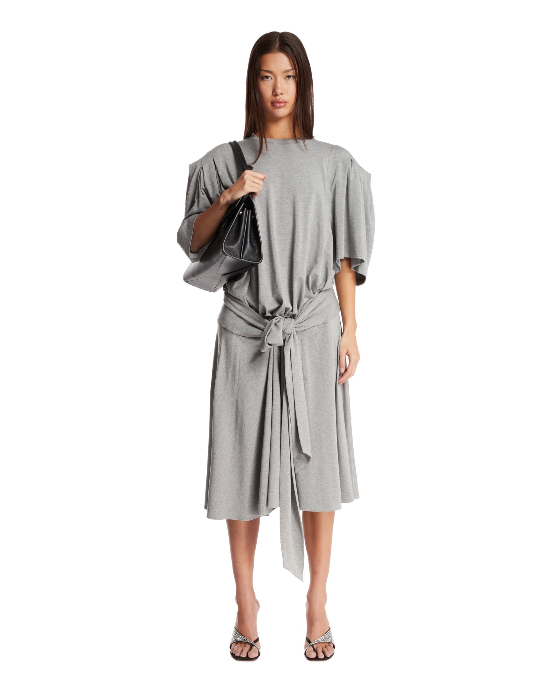 Gray Cotton Midi Dress - 2