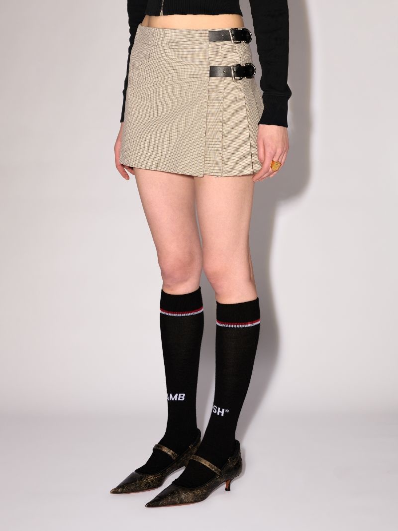 LIGHT CHECK BELTS MINI SKIRT - 5