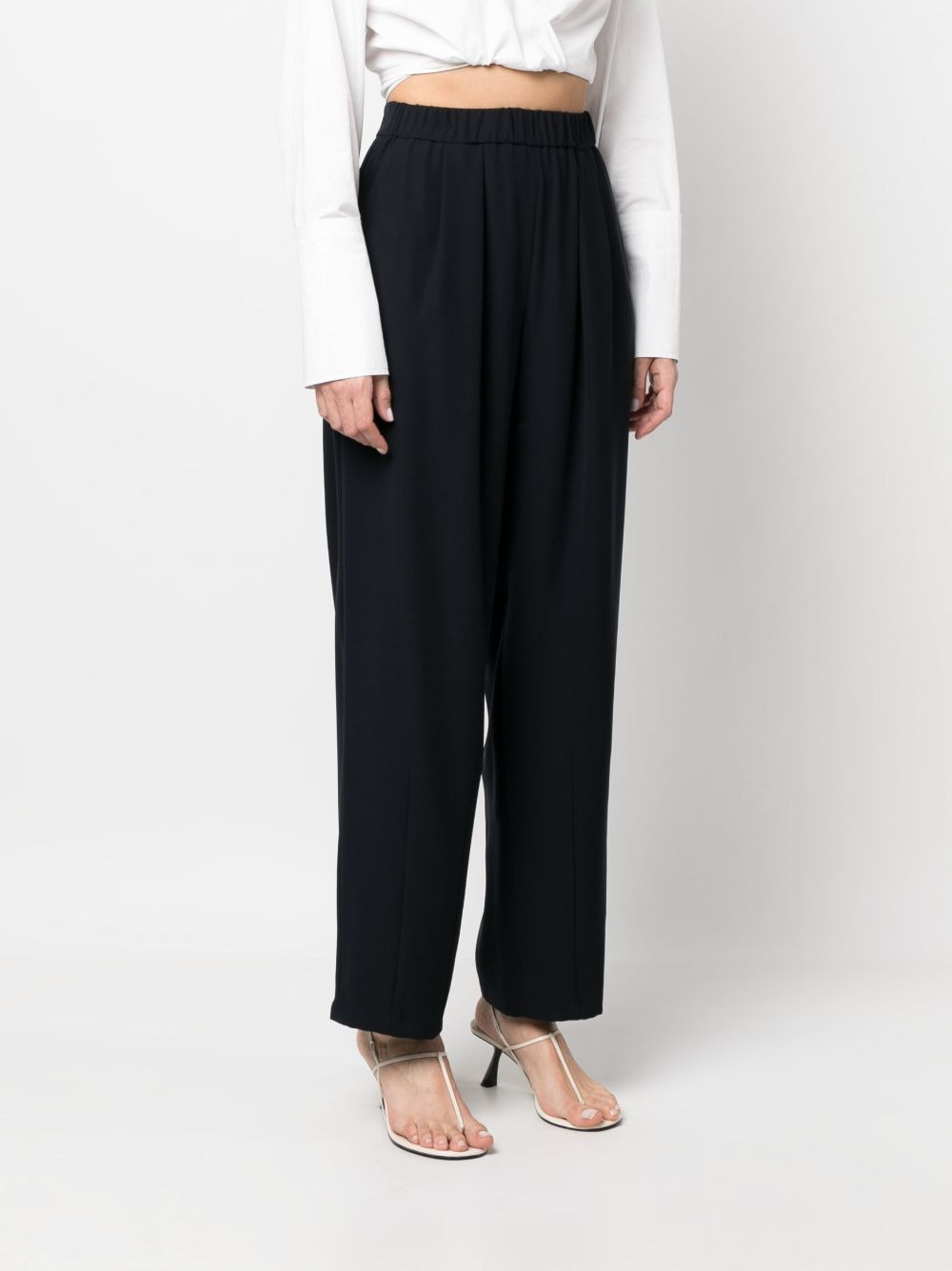 pleat-detail high-waist trousers - 3