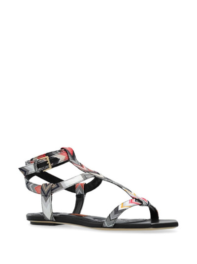 Missoni zigzag-woven caged sandals outlook