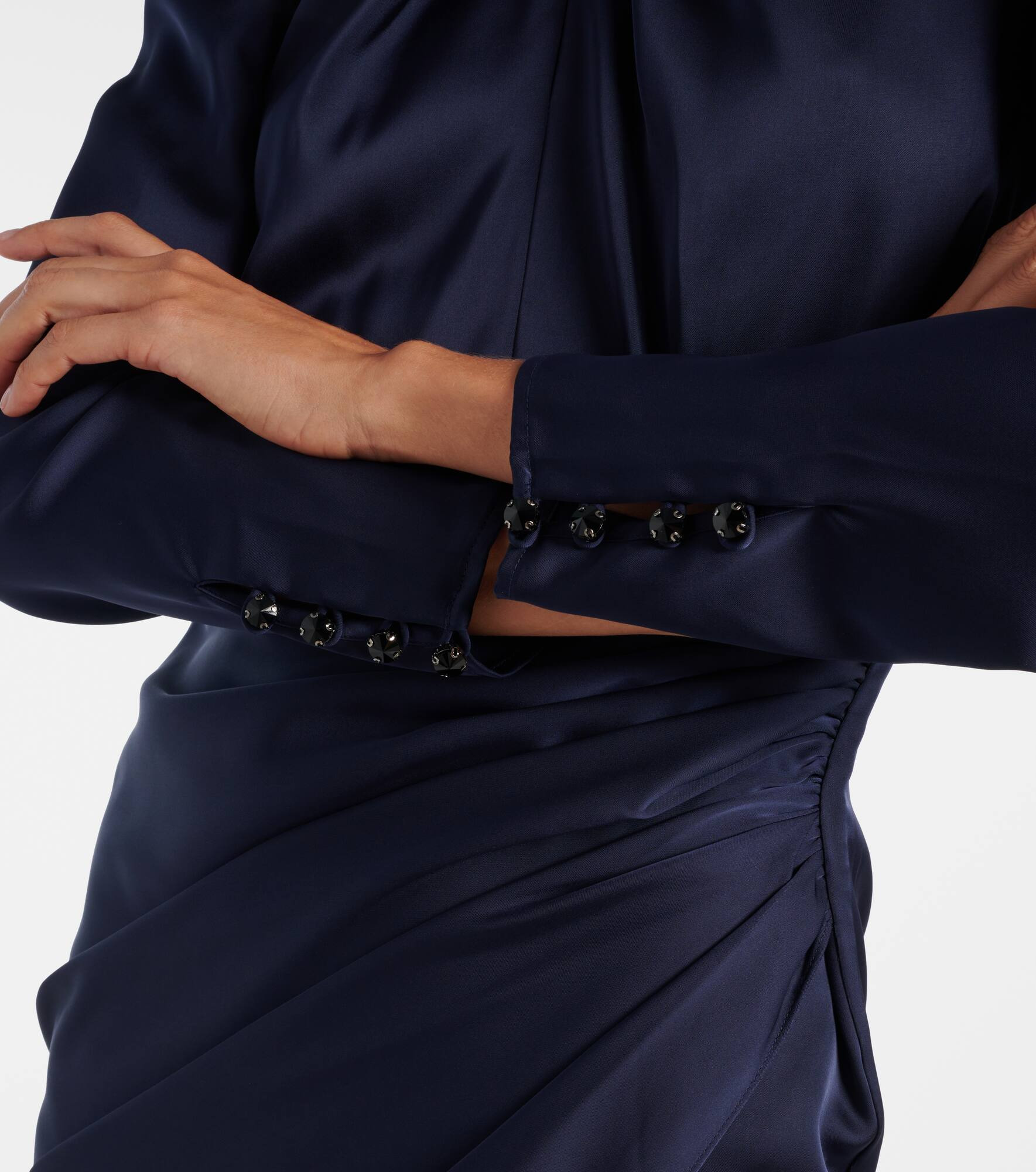 Draped satin midi dress - 5