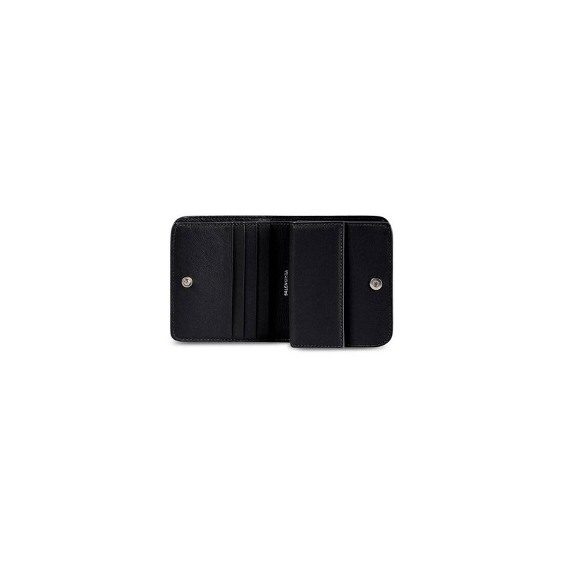 BALENCIAGA Cash Flap Coin And Card Holder in Black outlook