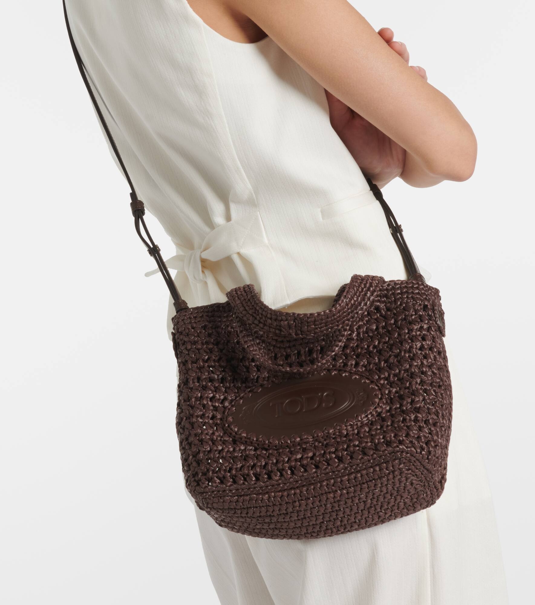 Logo raffia tote bag - 2