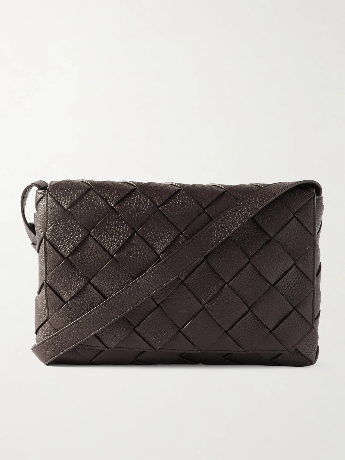Large Diago Intrecciato Full-Grain Leather Messenger Bag - 1
