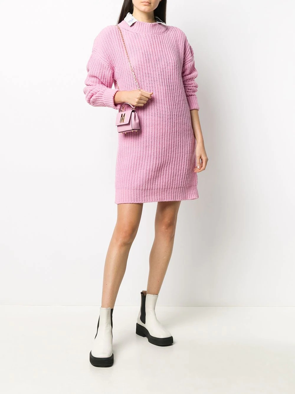 rib-knit dress - 2